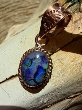 Copper Blue-Green Opal Pendant